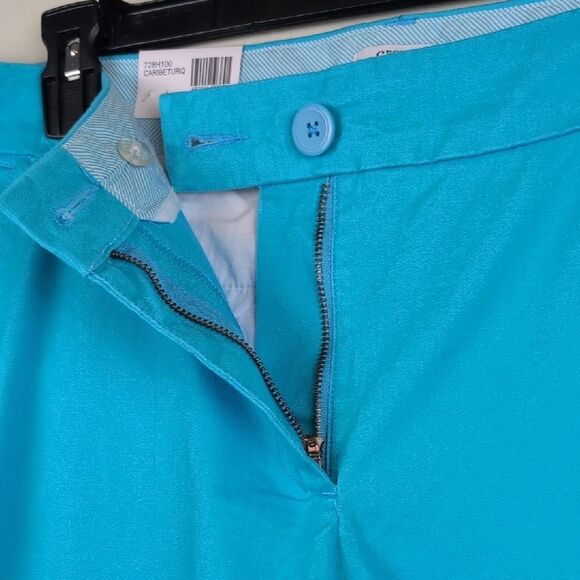 Crown & Ivy Caribbean Turquoise Caroline 7" Shorts Stretch Twill Size 14W NWT - Picture 4 of 9